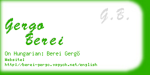 gergo berei business card